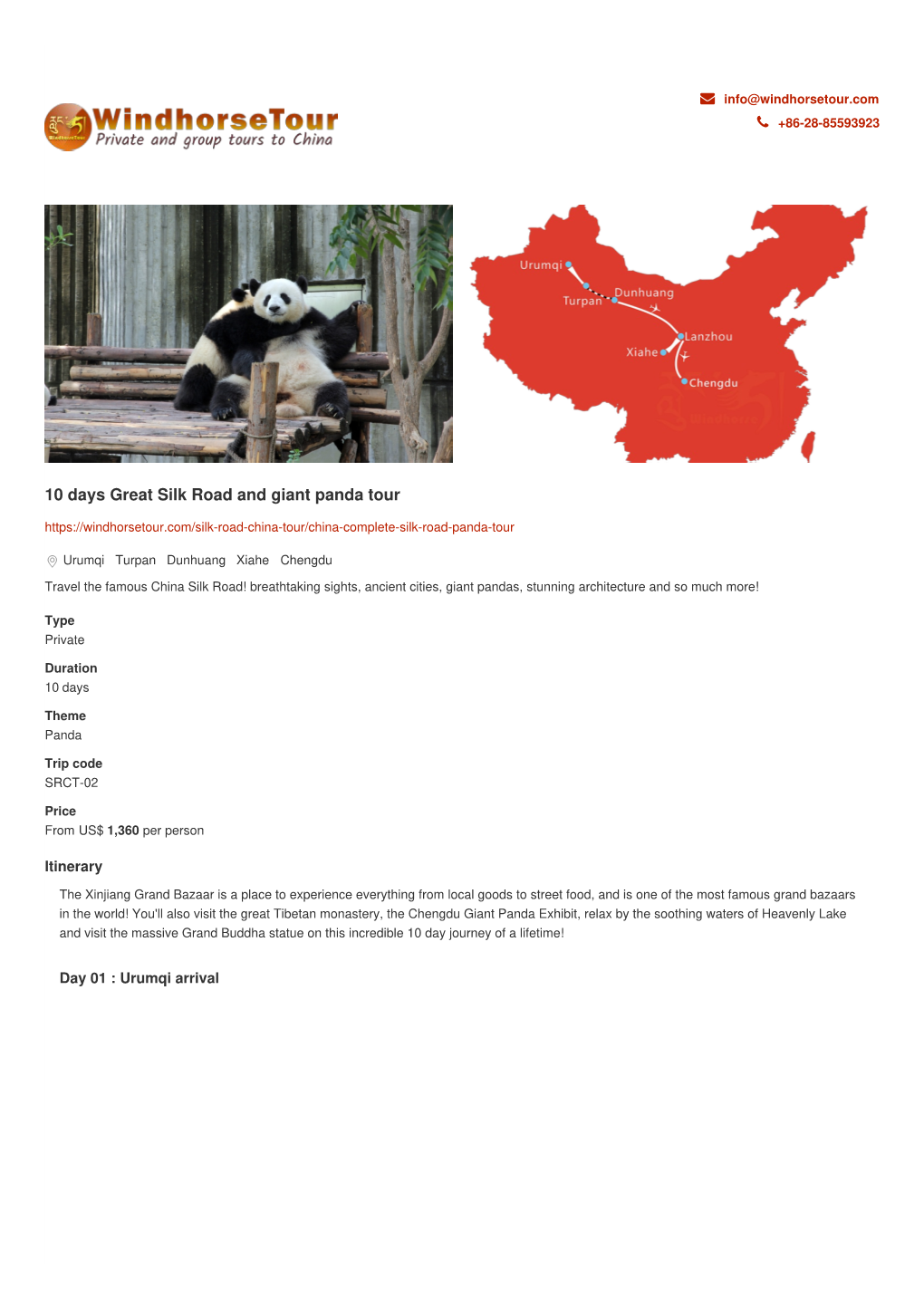 10 Days Great Silk Road and Giant Panda Tour