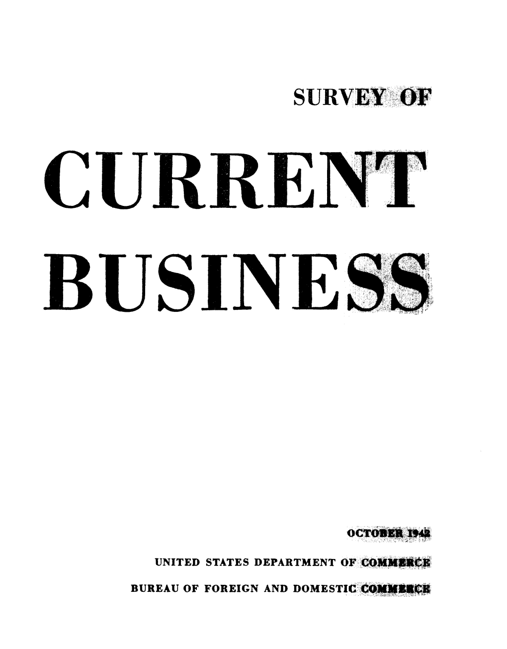 Survey of Current Business October 1942