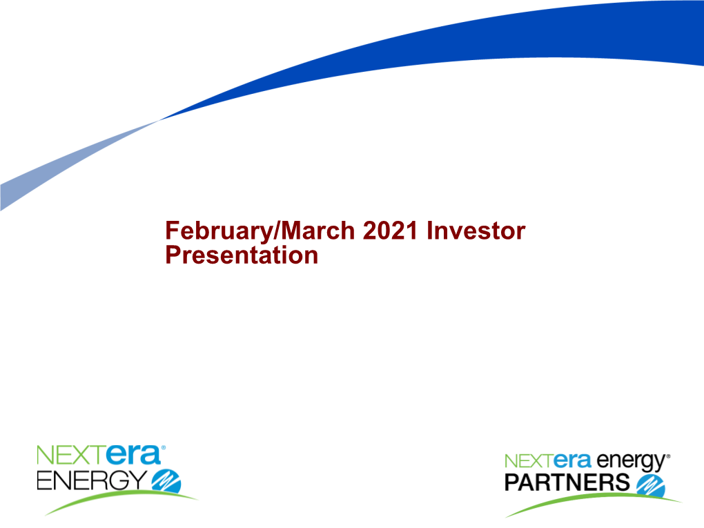 February/March 2021 Investor Presentation