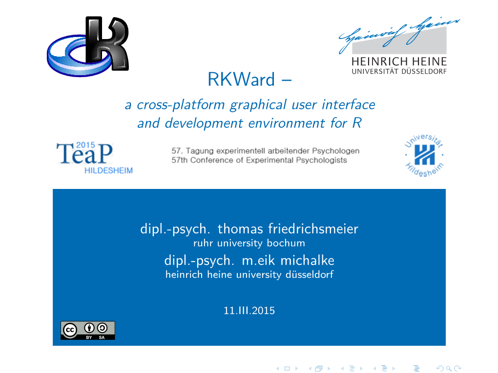 Rkward – a Cross-Platform Graphical User Interface and Development Environment for R