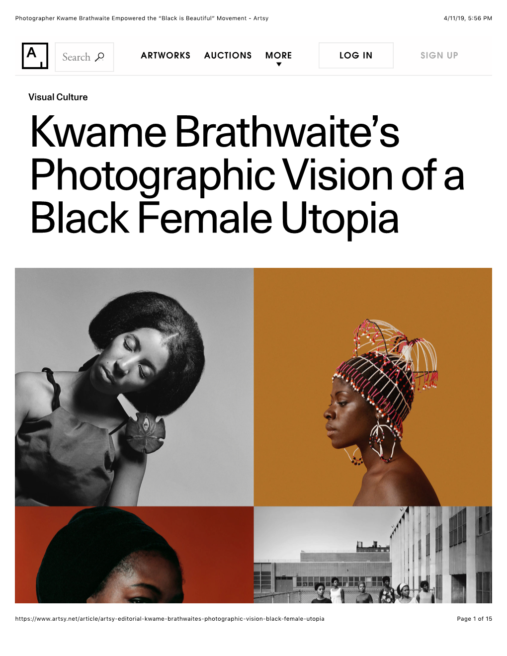 Photographer Kwame Brathwaite Empowered the “Black Is Beautiful” Movement - Artsy 4/11/19, 5�56 PM