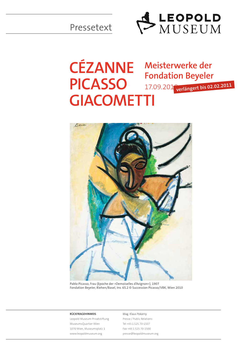 PRESSETEXT Cézanne – Picasso – Giacometti