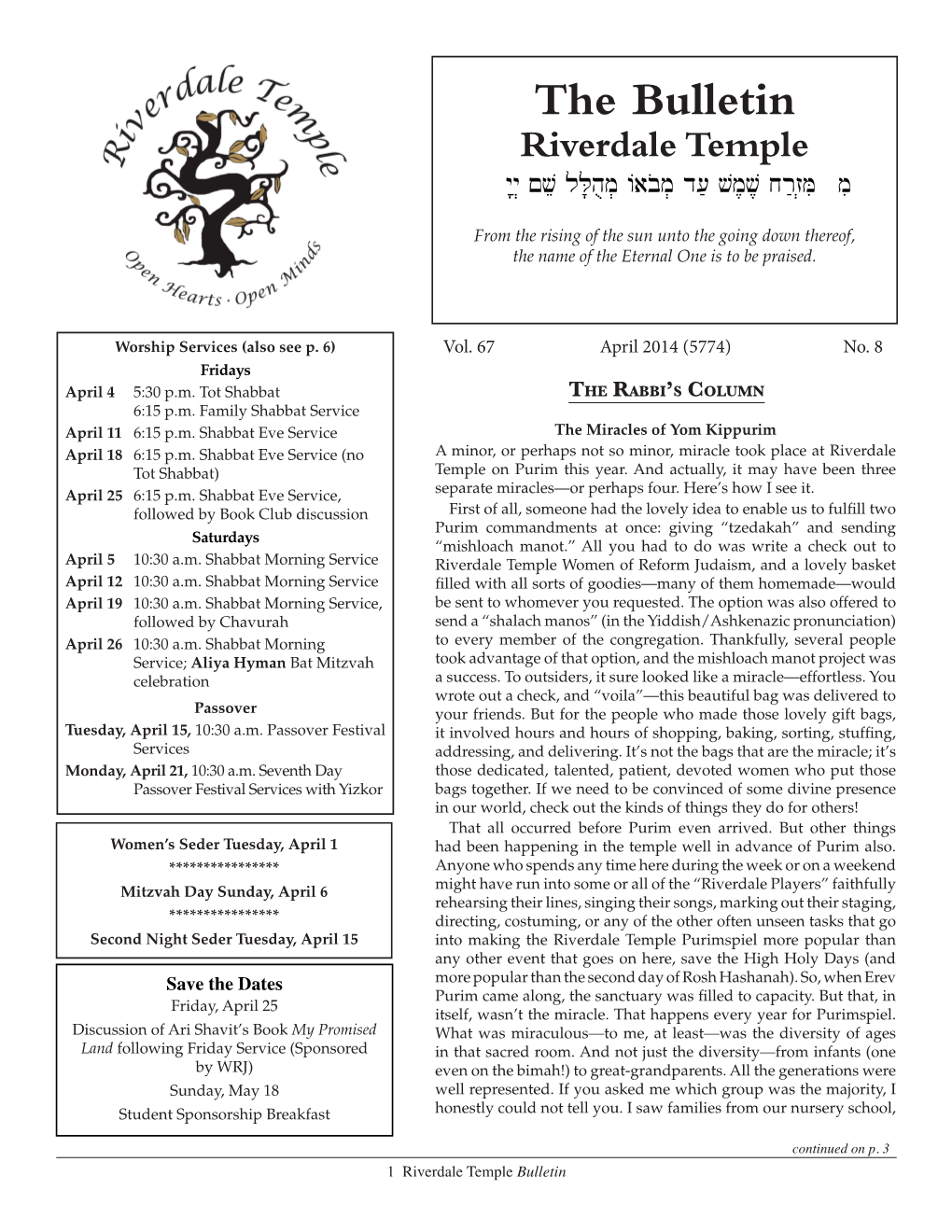 April 2014 Bulletin