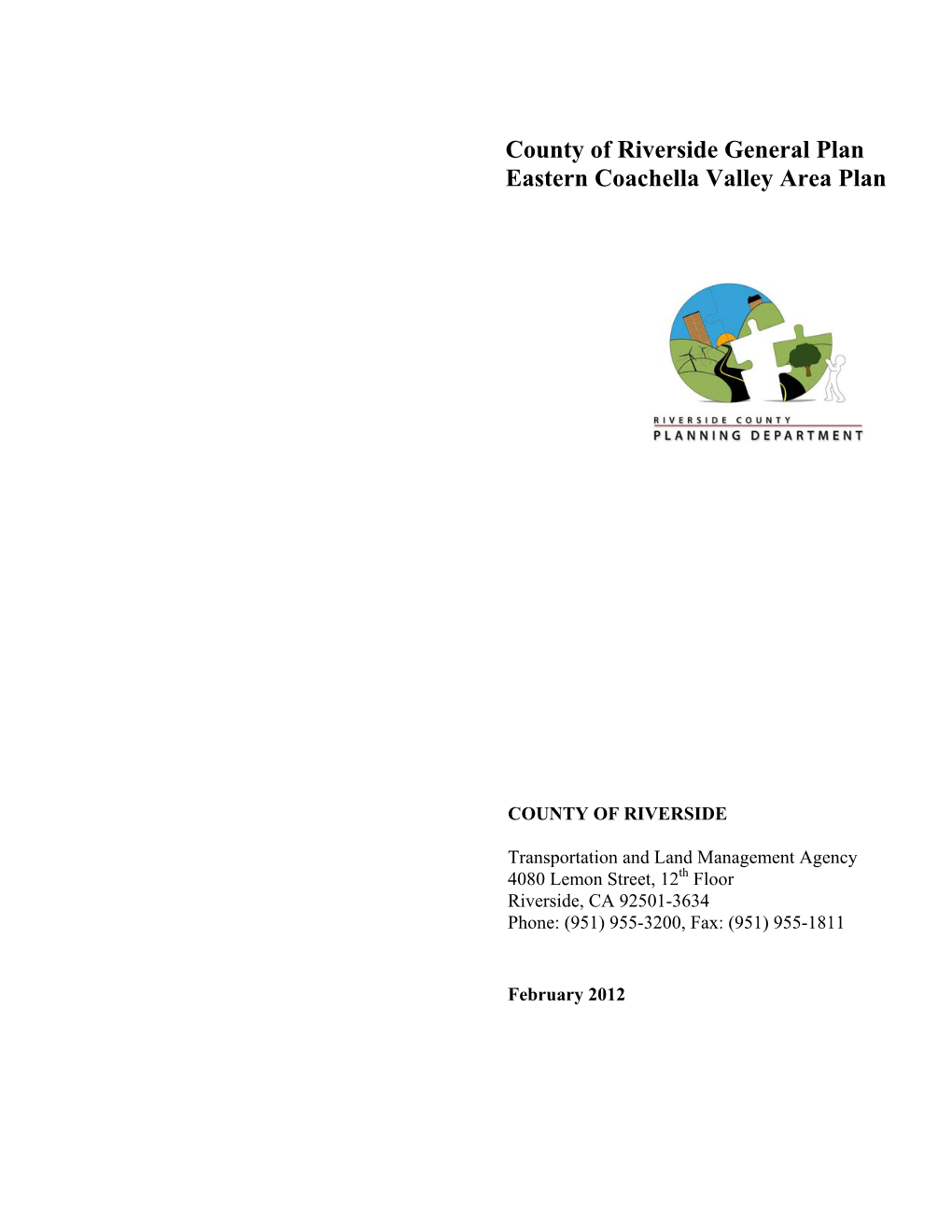 County of Riverside General Plan Eastern Coachella Valley Area Plan