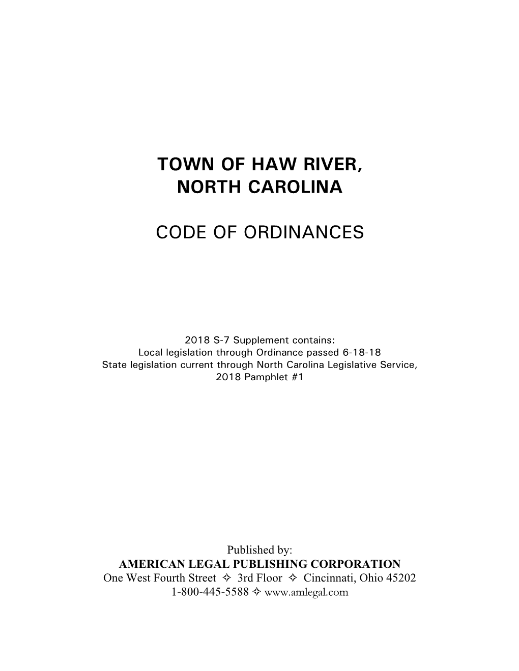 Town of Haw River, North Carolina Code of Ordinances