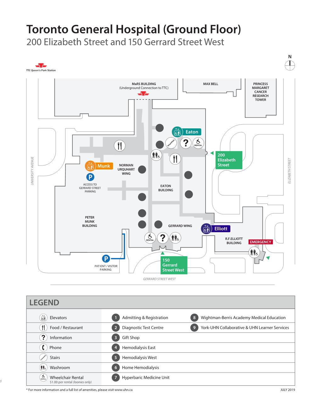 Toronto General Hospital (Ground Floor) 200 Elizabeth Street and 150 Gerrard Street West