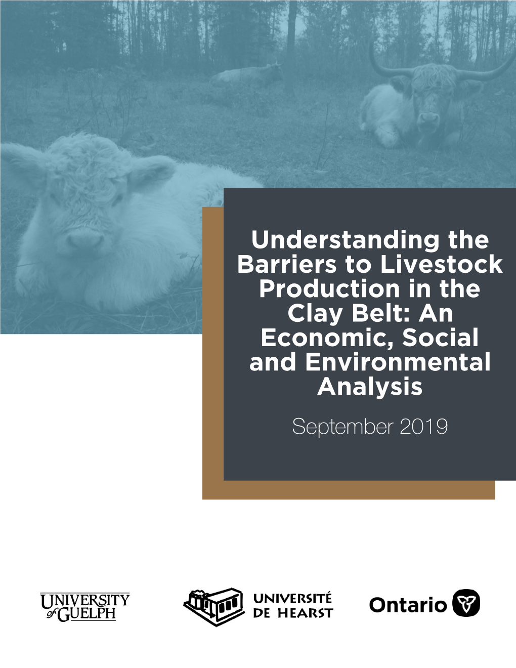 Understanding the Barriers to Livestock Production in the Clay Belt: an Economic, Social and Environmental Analysis September 2019 Authors