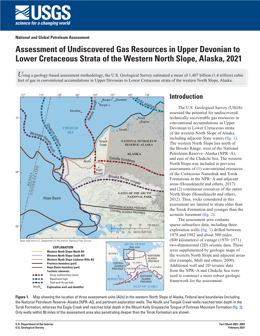 Assessment of Undiscovered Gas Resources in Upper Devonian to Lower Cretaceous Strata of the Western North Slope, Alaska, 2021