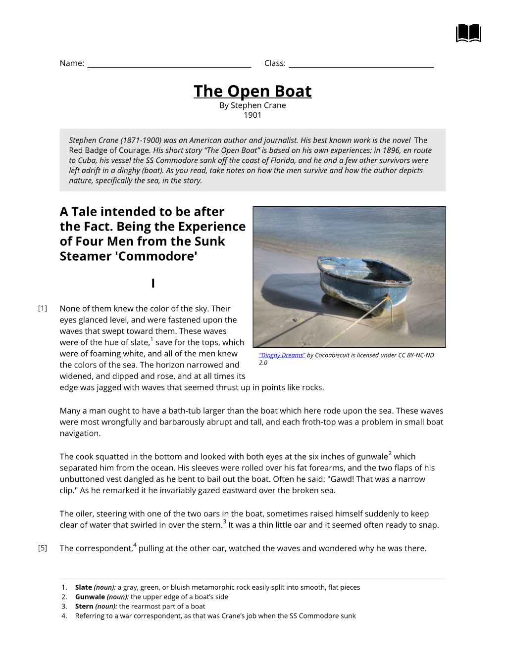 The Open Boat by Stephen Crane 1901