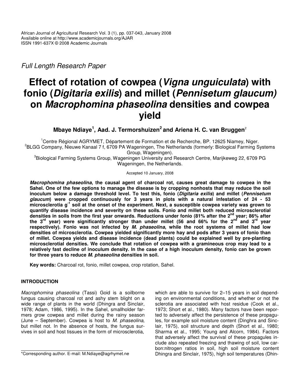 With Fonio (Digitaria Exilis ) and Millet (Pennisetum Glaucum)