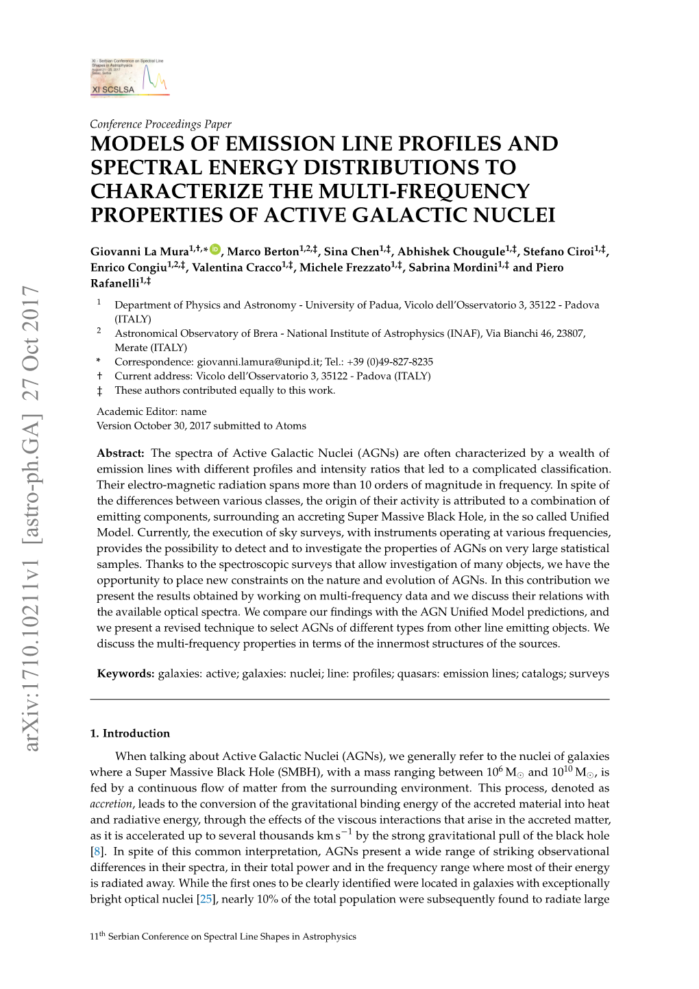 Models of Emission Line Profiles and Spectral Energy Distributions to Characterize the Multi-Frequency Properties of Active Galactic Nuclei