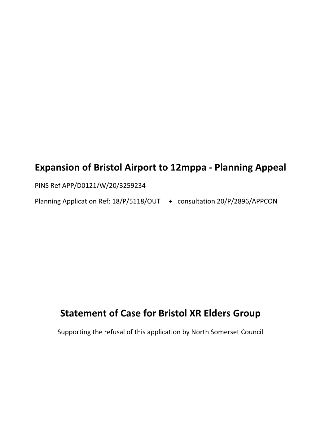 Expansion of Bristol Airport to 12Mppa - Planning Appeal