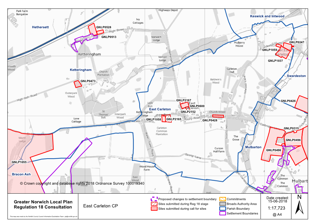 1:17,723 Greater Norwich Local Plan Regulation 18 Consultation East