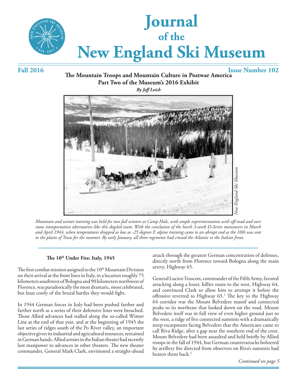 Journal New England Ski Museum