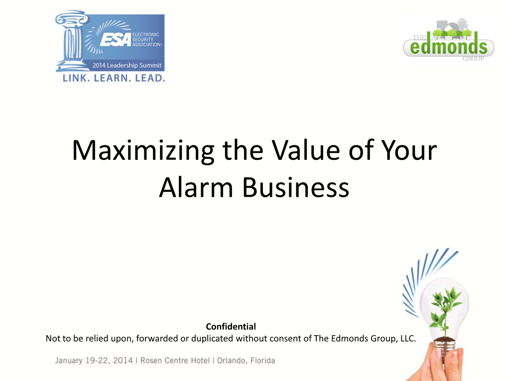 Maximizing the Value of Your Alarm Business