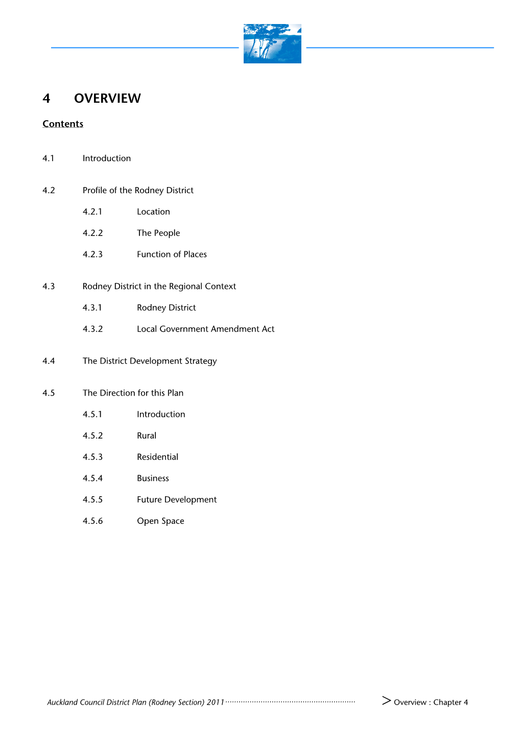 Rodney District Plan Chapter 4