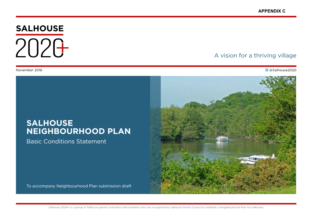 SALHOUSE NEIGHBOURHOOD PLAN Basic Conditions Statement