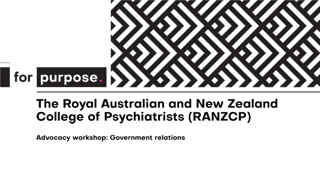 RANZCP Advocacy Workshop: Autism in Clinical Practice