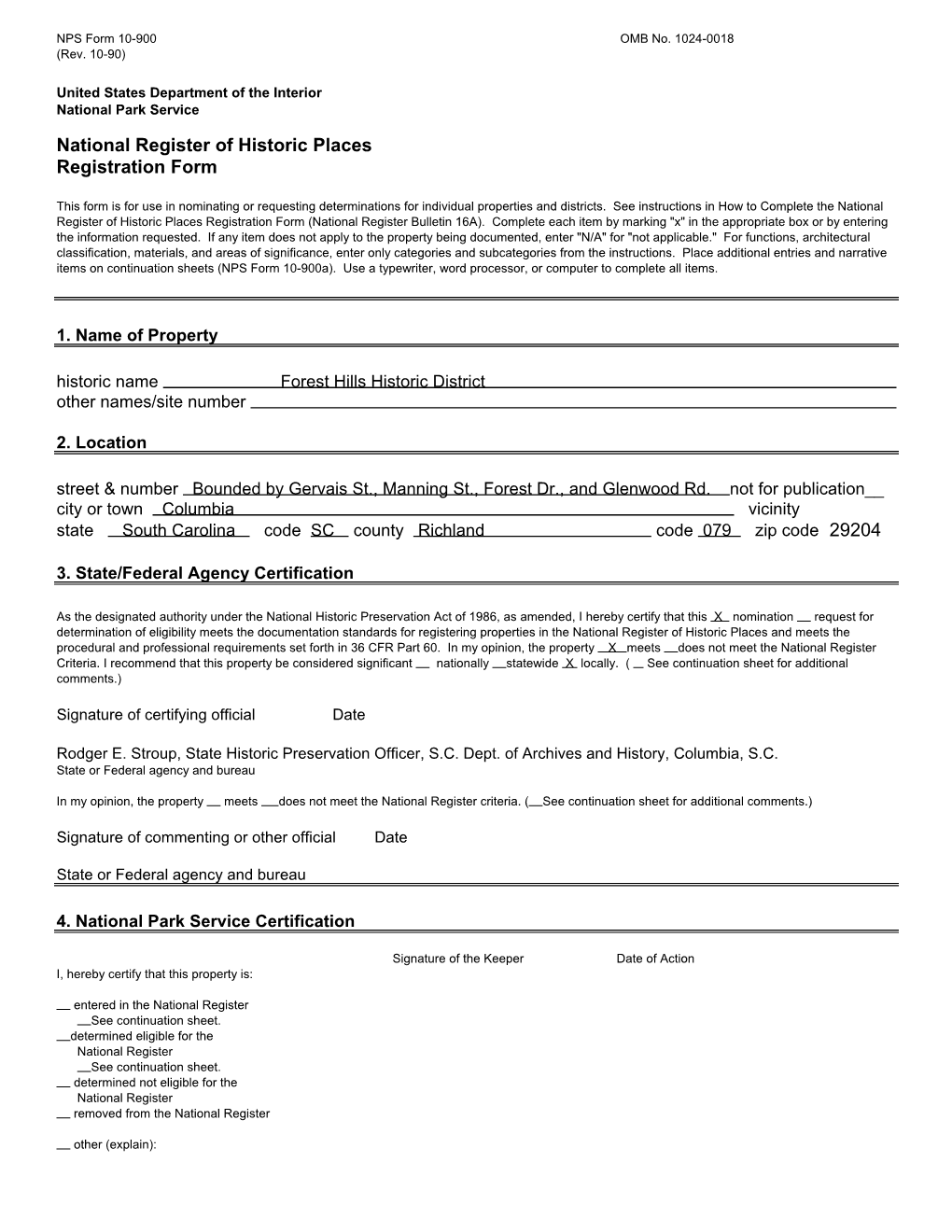 National Register Forms Template