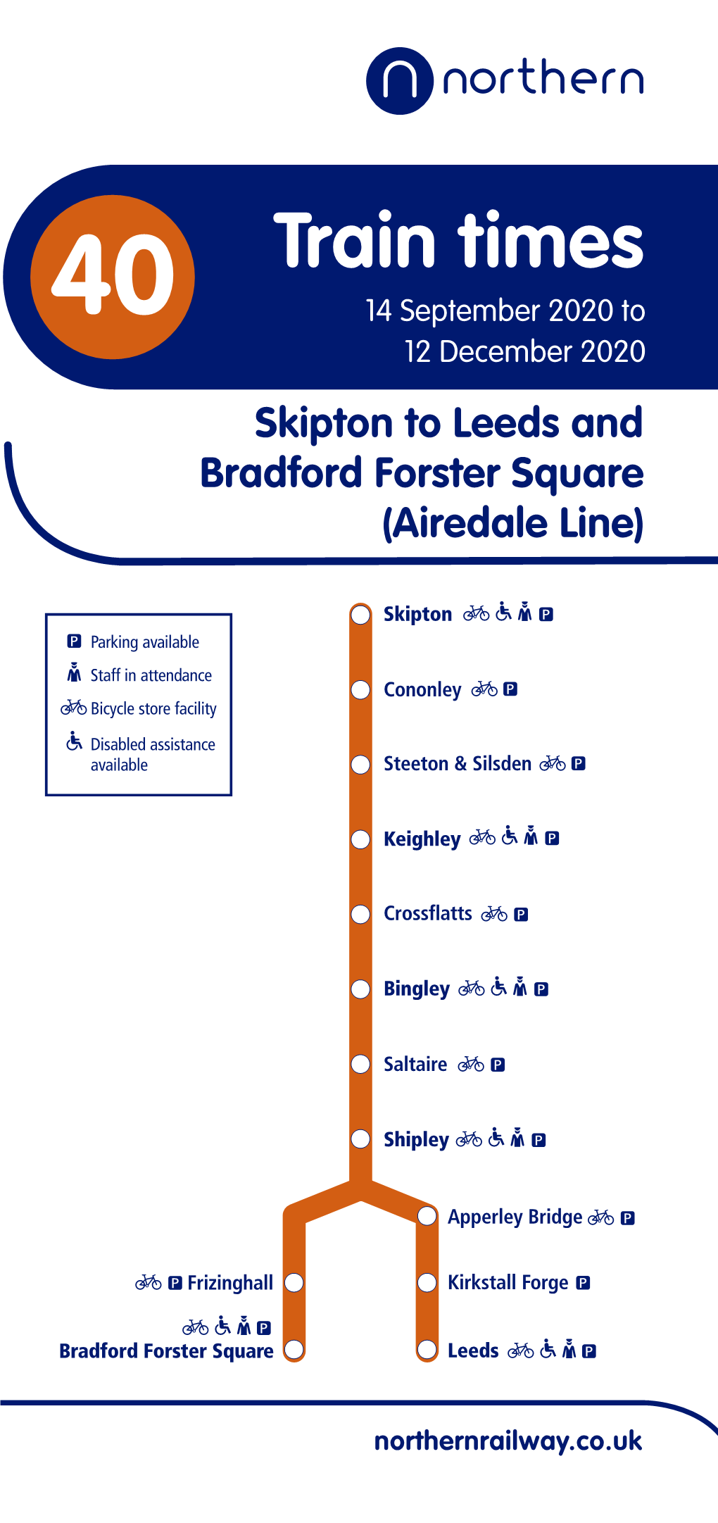 40 Train Times Skipton to Leeds and Bradford Forster Square