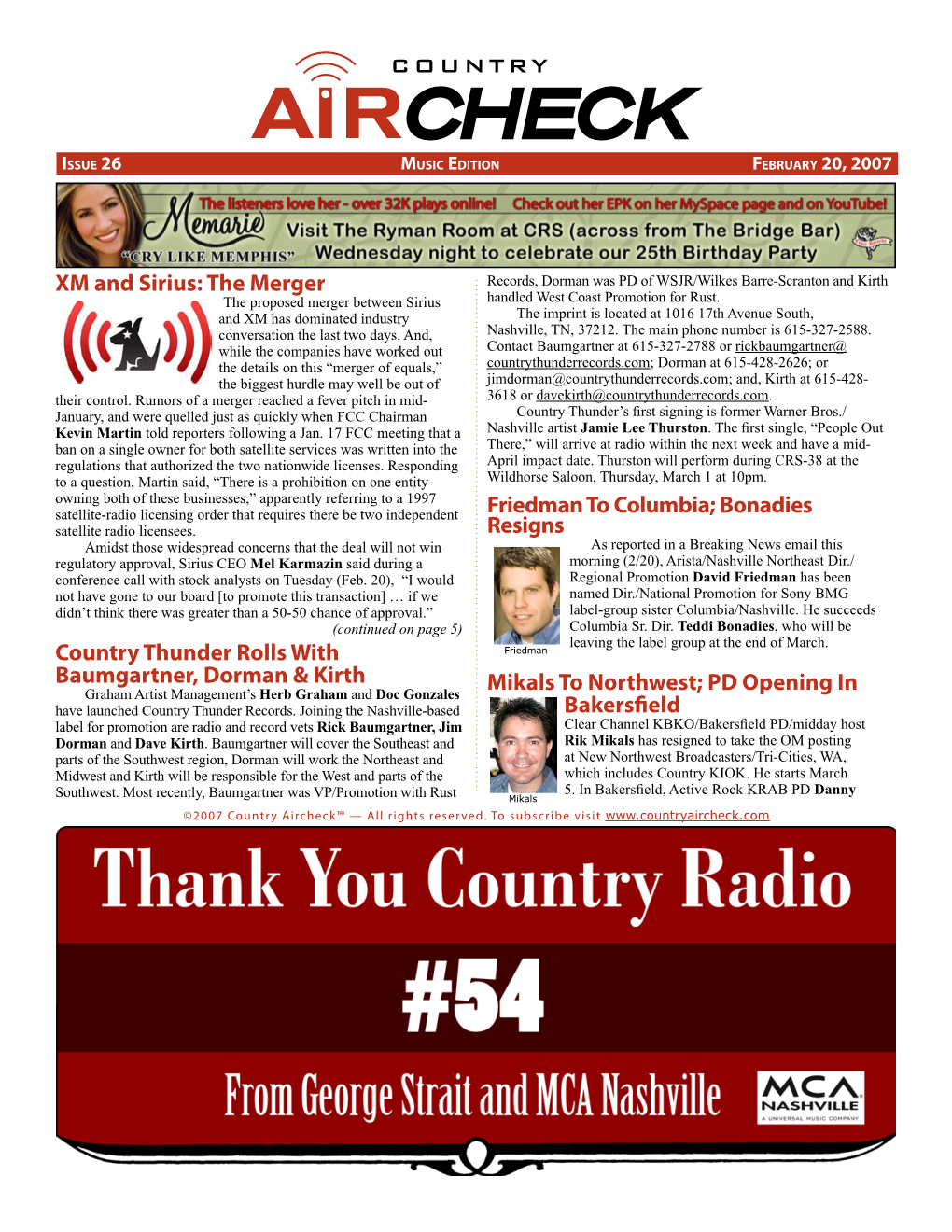 Issue 26 Music Edition February 20, 2007