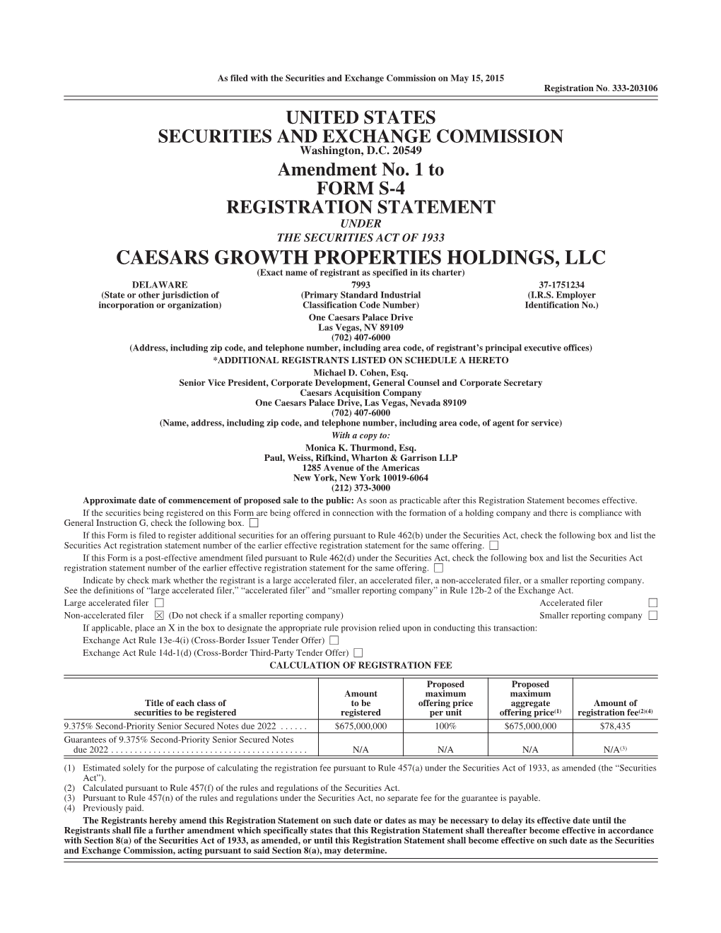 Caesars Growth Properties Holdings