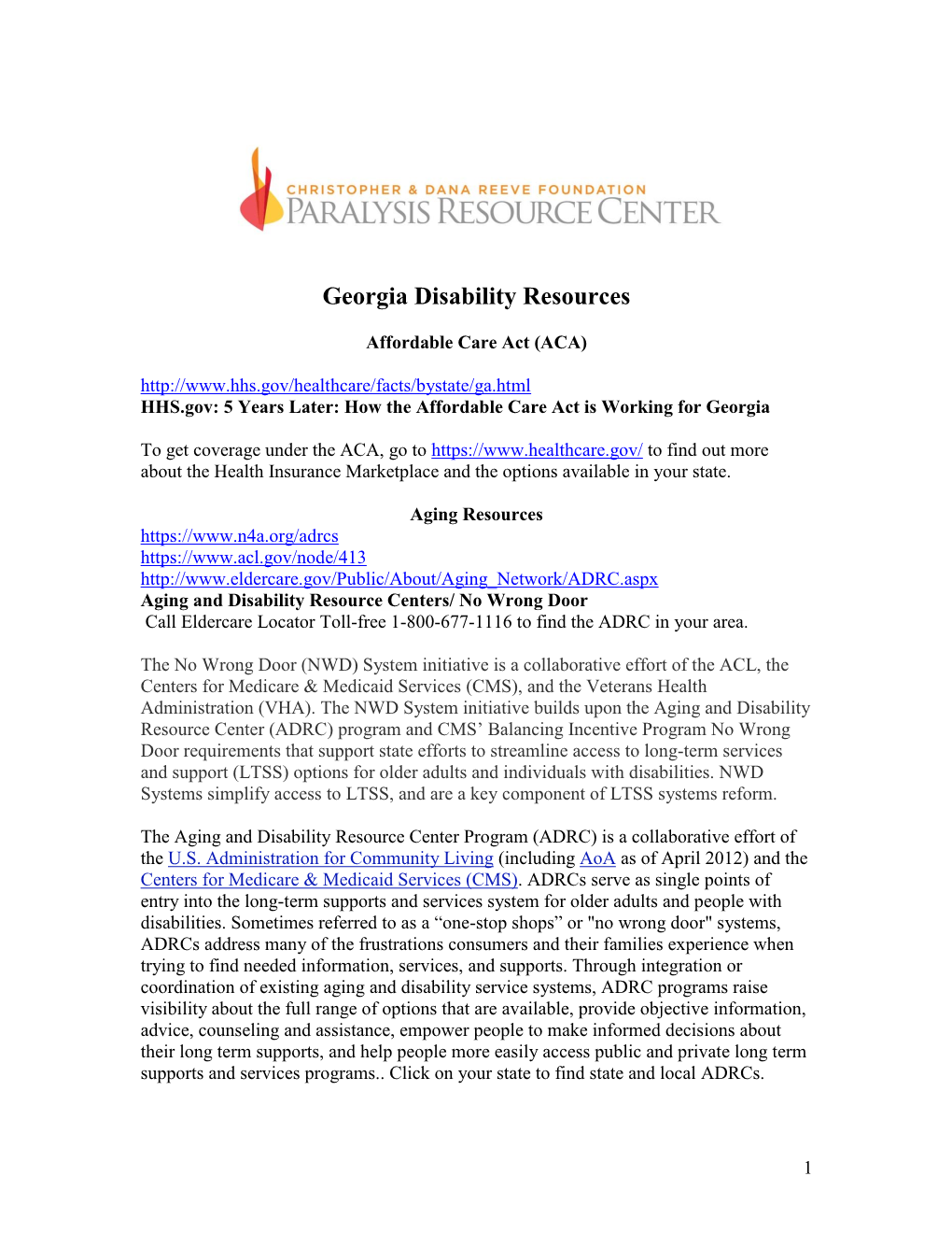 Georgia Disability Resources