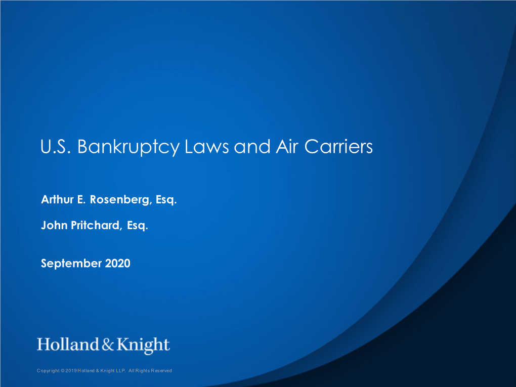 U.S. Bankruptcy Laws and Air Carriers