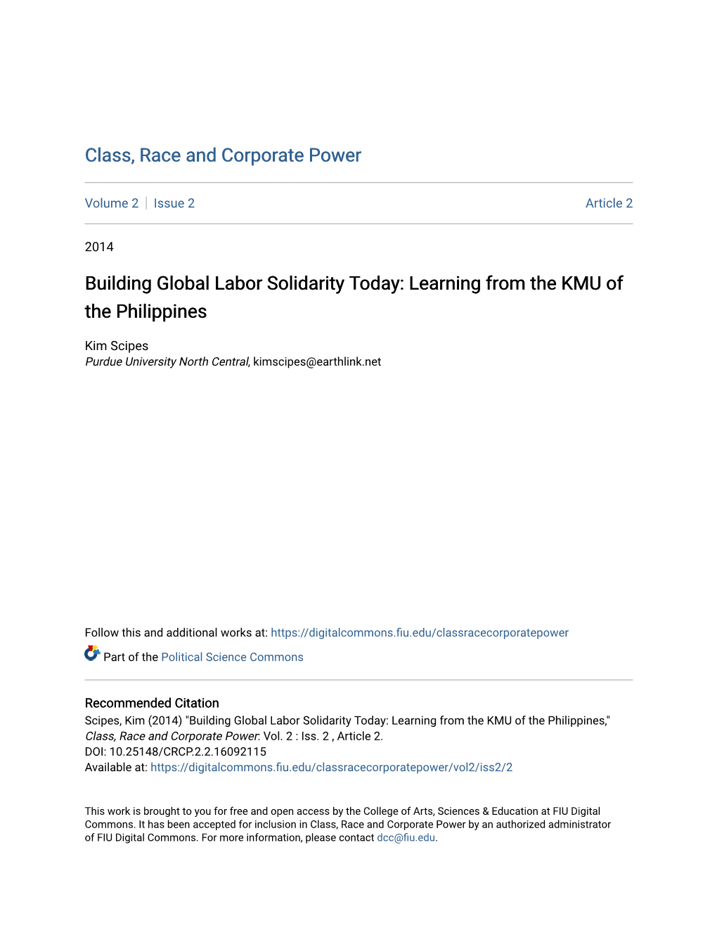 Building Global Labor Solidarity Today: Learning from the KMU of the Philippines