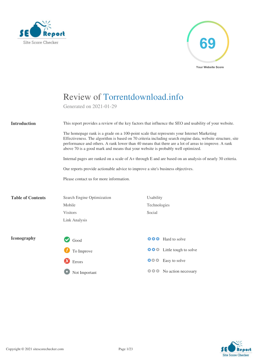 Review of Torrentdownload.Info Generated on 2021-01-29