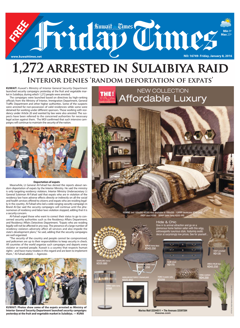1,272 Arrested in Sulaibiya Raid Interior Denies ‘Random Deportation of Expats’