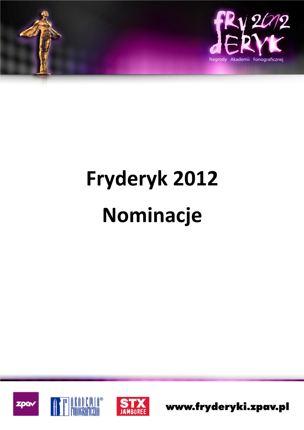 Fryderyk 2012 Nominacje