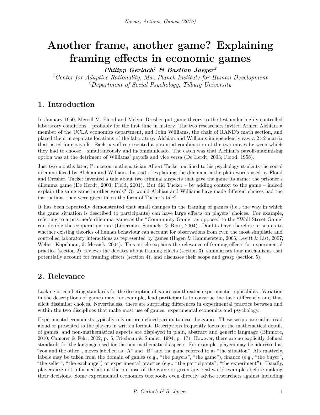 Another Frame, Another Game? Explaining Framing Effects in Economic Games