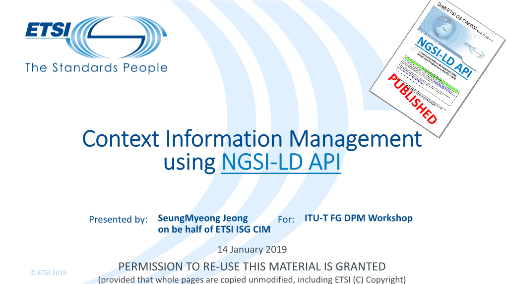 Context Information Management Using NGSI-LD API