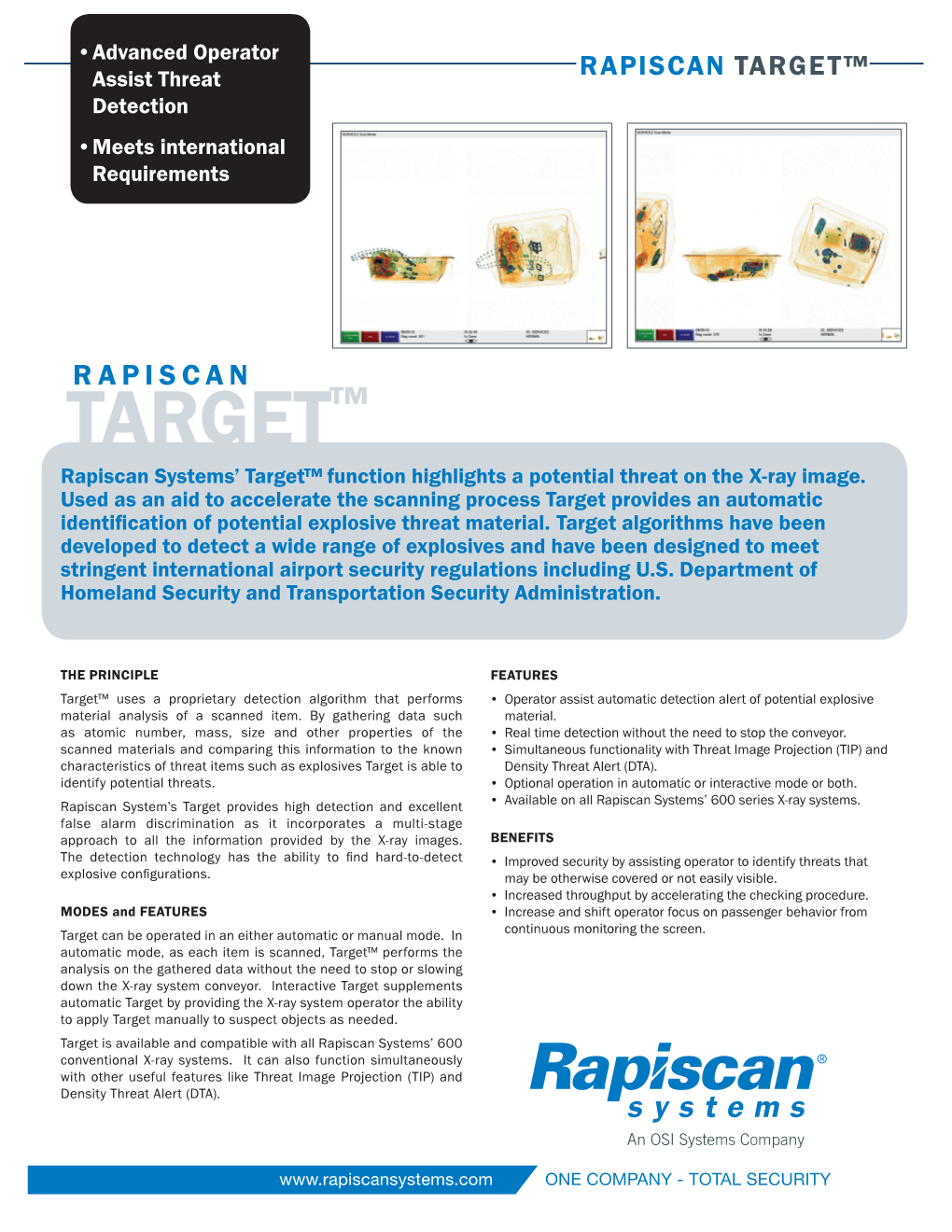 TARGET™ Rapiscan Systems’ Target™ Function Highlights a Potential Threat on the X-Ray Image