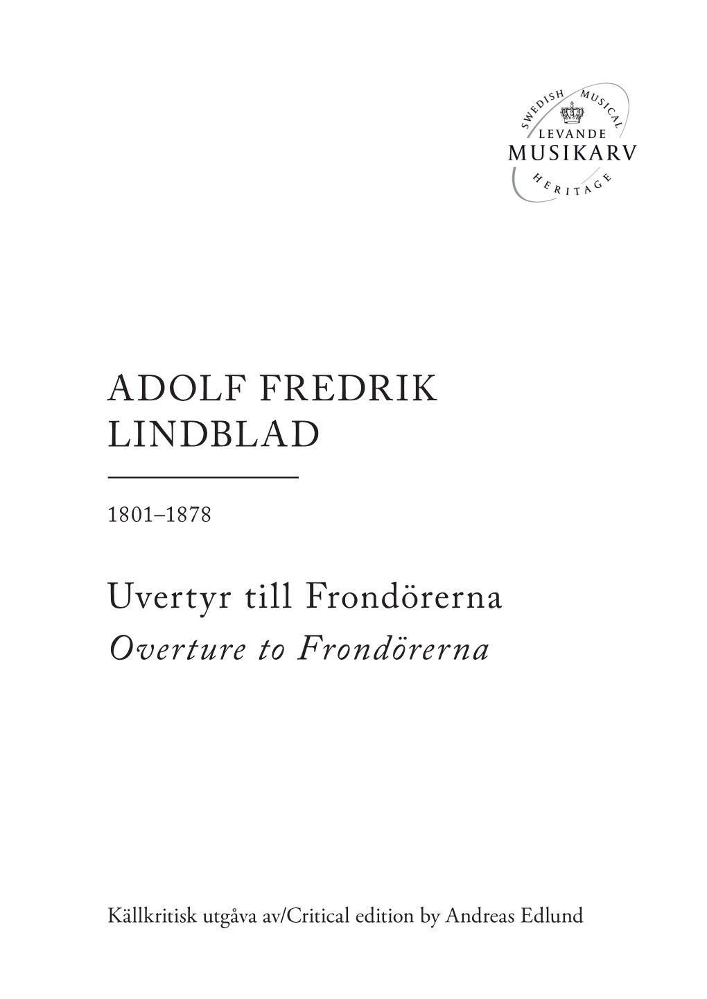 Uvertyr Till Frondörerna Overture to Frondörerna