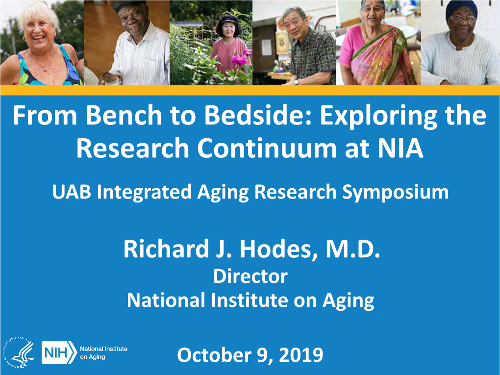 From Bench to Bedside: Exploring the Research Continuum at NIA UAB Integrated Aging Research Symposium