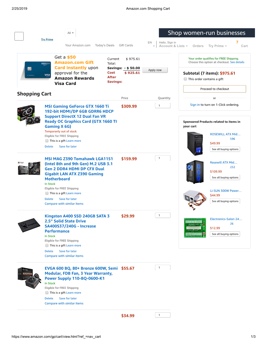 Amazon.Com Shopping Cart.Pdf