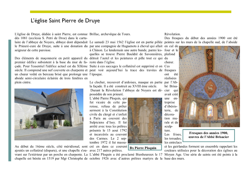 L'église Saint Pierre De Druye