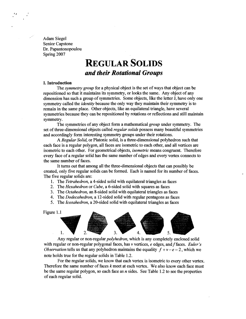 A Capstone Paper from Spring 2007