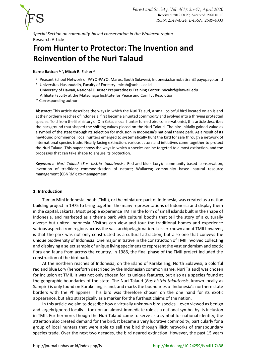 The Invention and Reinvention of the Nuri Talaud