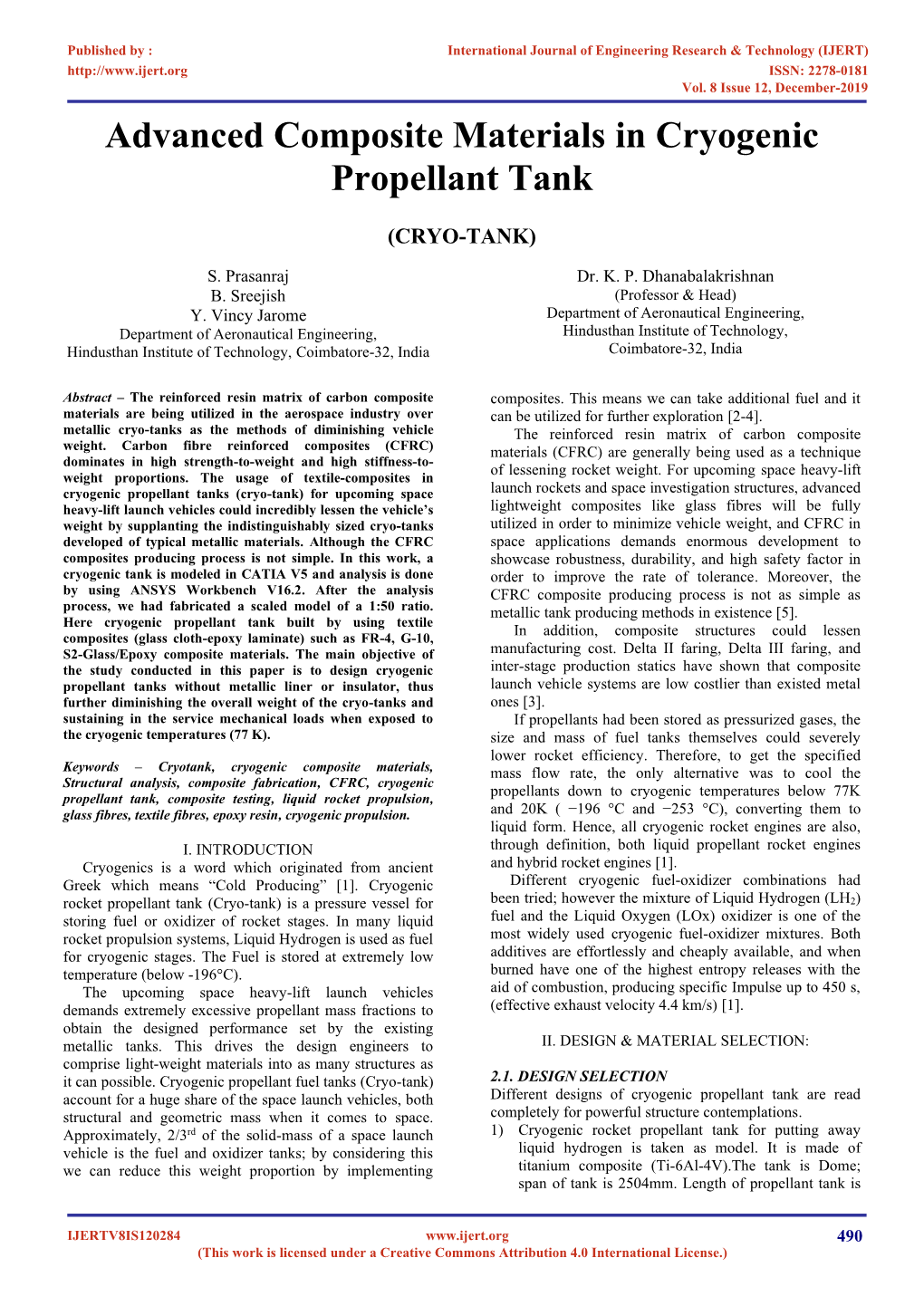 Advanced Composite Materials in Cryogenic Propellant Tank