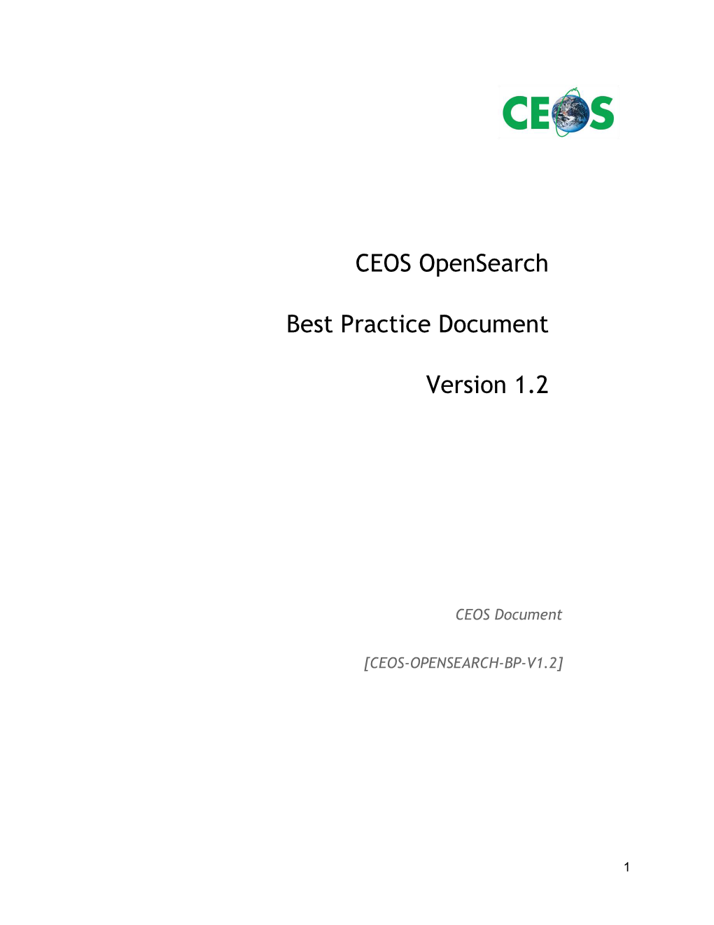 CEOS Opensearch Best Practice Document