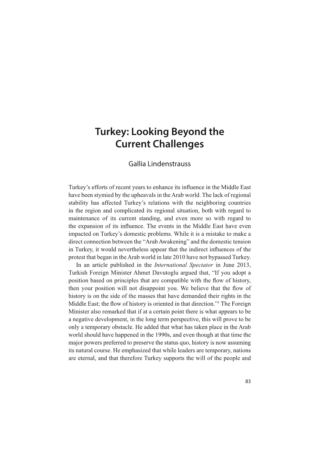 Turkey: Looking Beyond the Current Challenges