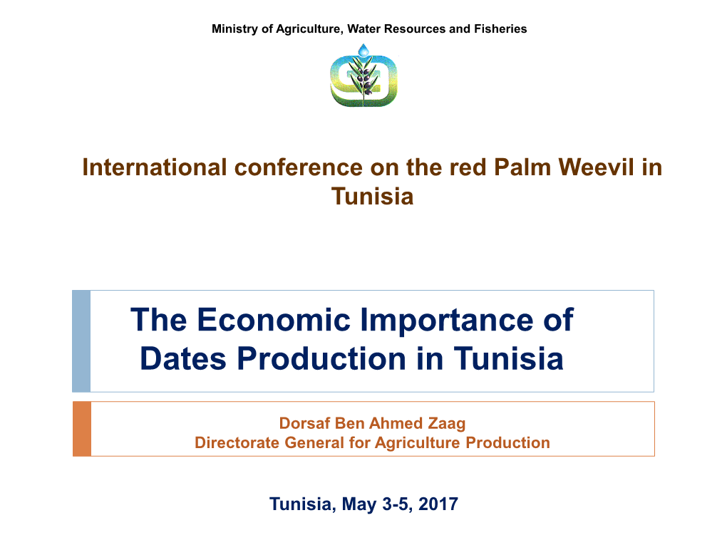The Economic Importance of Date Production in Tunisia