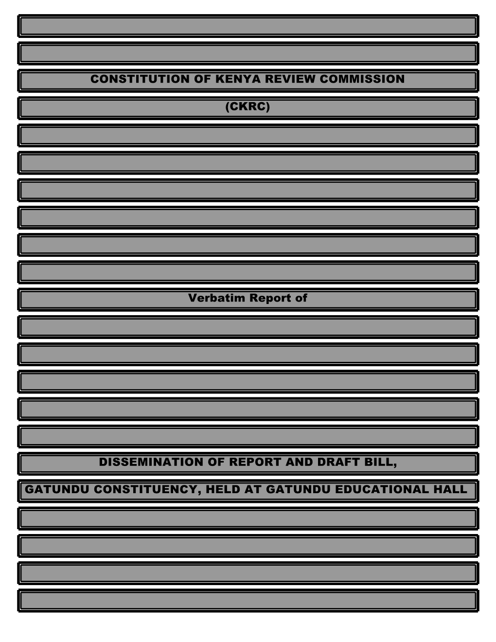 Constitution of Kenya Review Commission