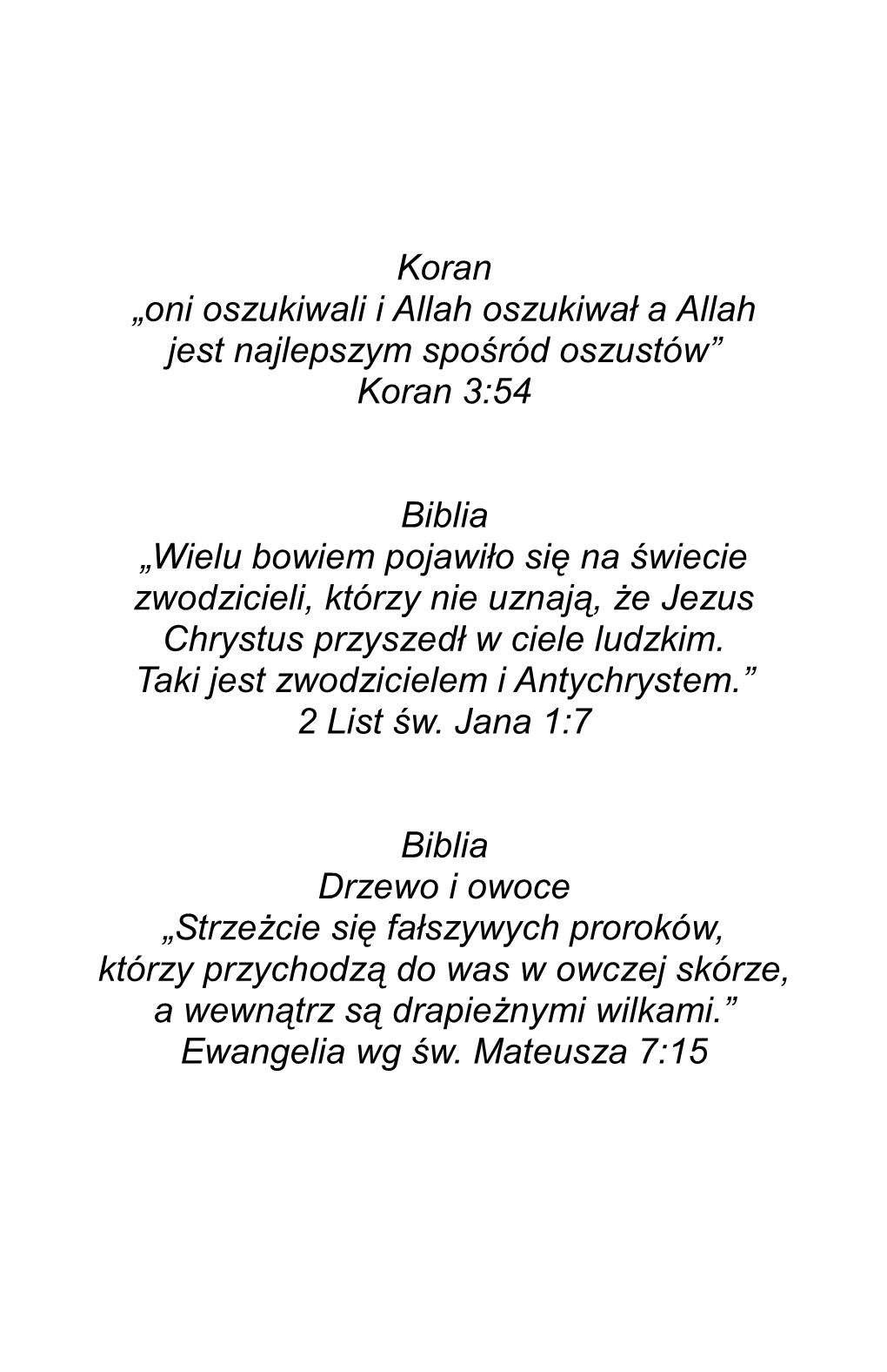Koran „Oni Oszukiwali I Allah Oszukiwał a Allah Jest Najlepszym Spośród Oszustów” Koran 3:54