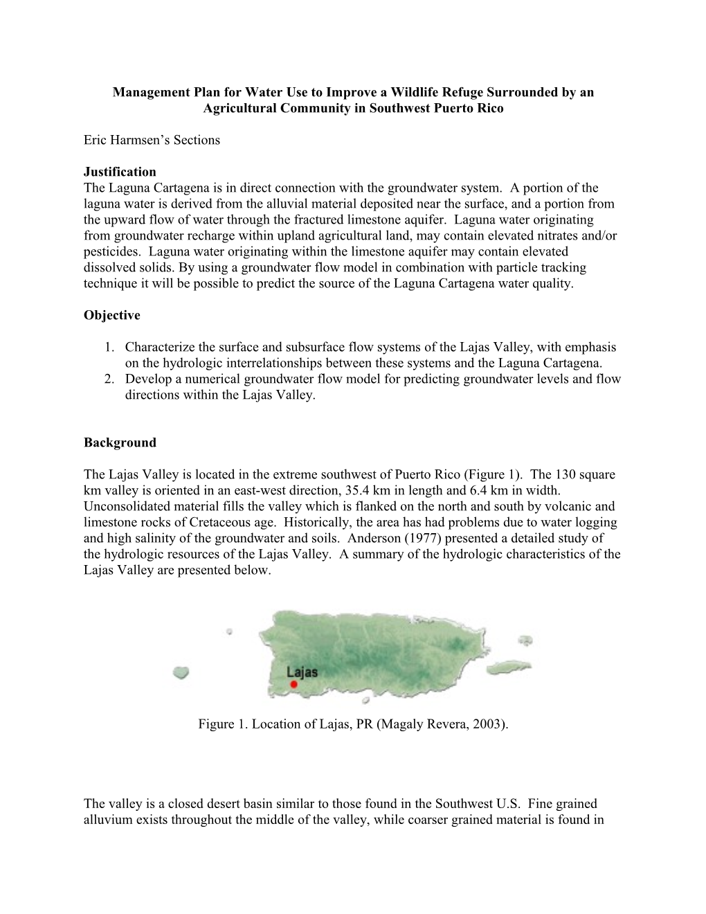 Management Plan for Water Use to Improve a Wildlife Refuge Surrounded by an Agricultural s1