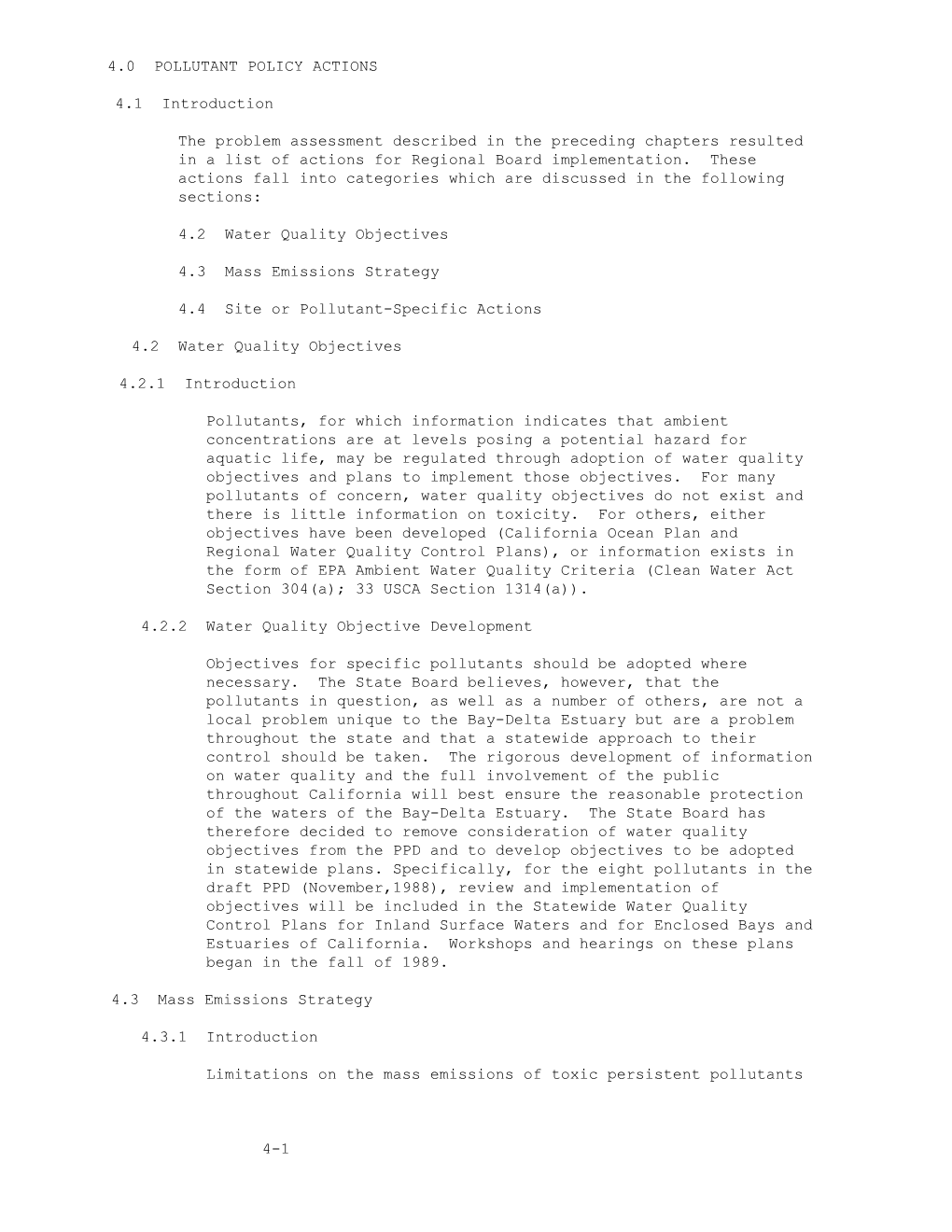 4.0 Pollutant Policy Actions