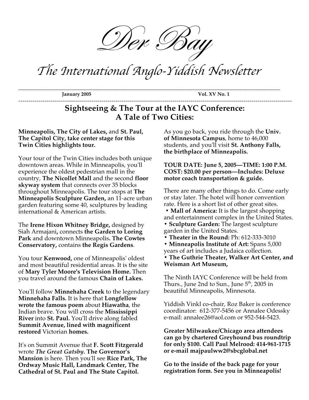 The International Anglo-Yiddish Newsletter